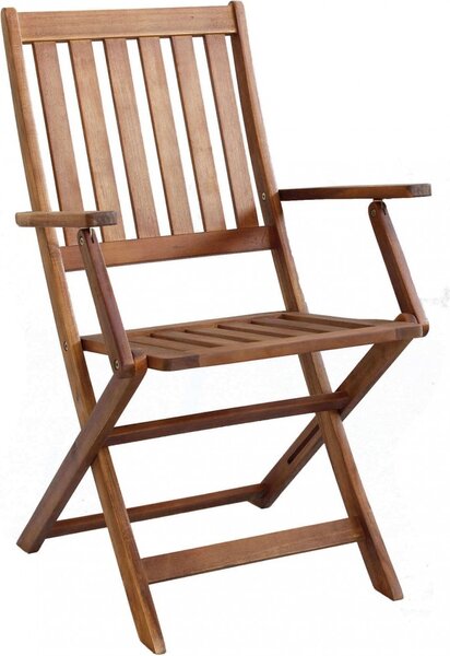 VivaGarden Sedia per Esterni Pieghevole in Legno Dimensioni 55x57x91 cm colore Marrone - Euforico