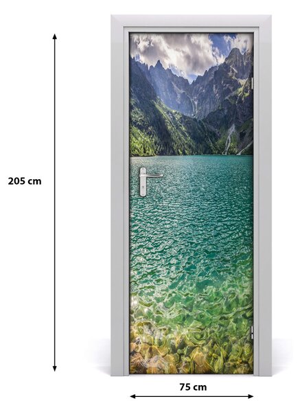 Adesivo per porta interna Lago in montagna 75x205 cm