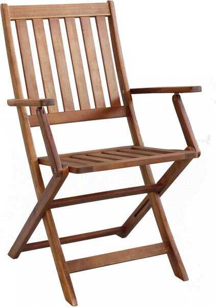 VivaGarden Sedia per Esterni Pieghevole in Legno Dimensioni 55x57x91 cm colore Marrone - Euforico