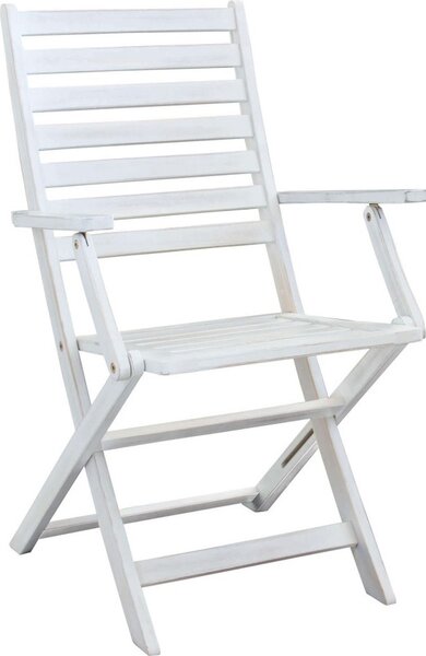VivaGarden Sedia per Esterni Pieghevole in Legno Dimensioni 55x57x91 cm colore Bianco - Splendore