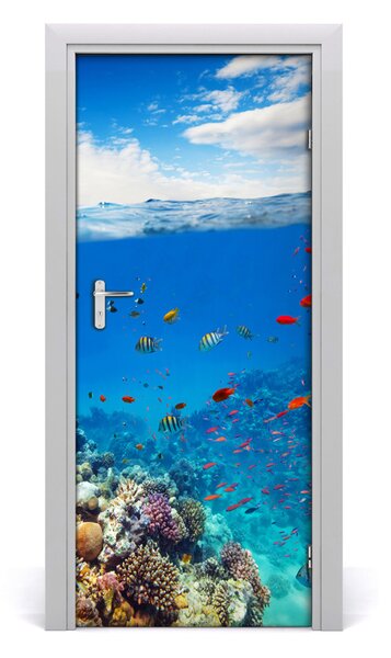 Adesivo per porta barriera corallina 75x205 cm