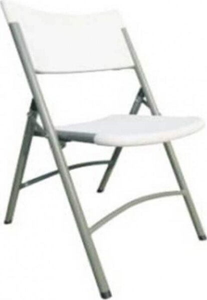 VivaGarden Sedia per Esterni Pieghevole in Metallo/Plastica Dimensioni 40x39x86 cm colore Bianco