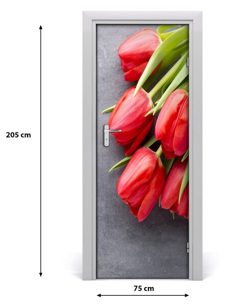 Rivestimento Per Porta Tulipani rossi 75x205 cm