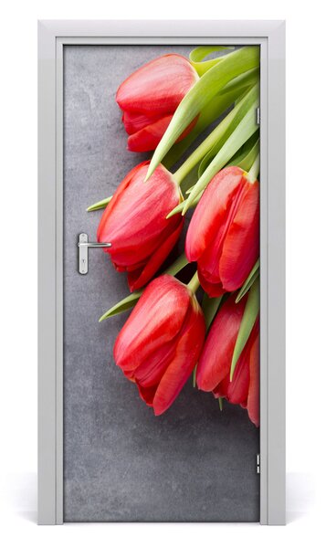 Rivestimento Per Porta Tulipani rossi 75x205 cm