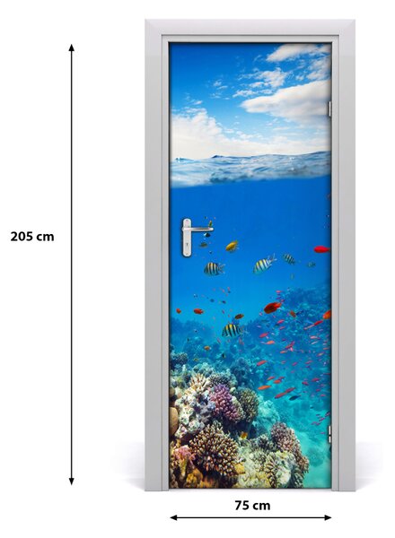 Adesivo per porta barriera corallina 75x205 cm