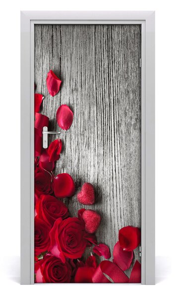 Poster adesivo per porta Rose rosse 75x205 cm