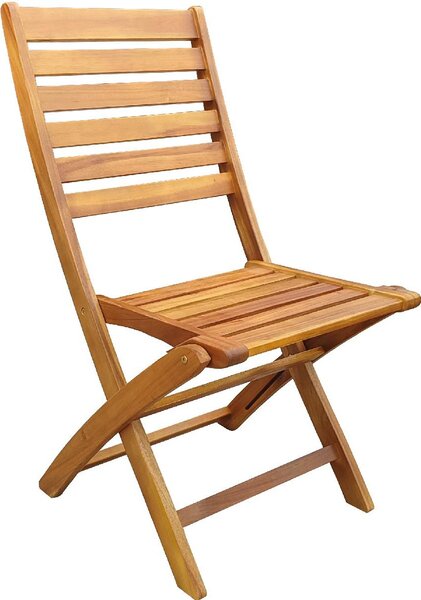 VivaGarden Sedia per Esterni Pieghevole Set 2 Sedie da Giardino in Legno Dimensioni 49x61x92 cm colore Legno