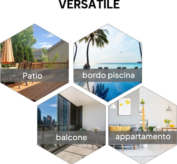 VivaGarden Sedia per Esterni Pieghevole Set 2 Sedie da Giardino in Metallo/Texteline Dimensioni 58x64x94 cm colore Nero