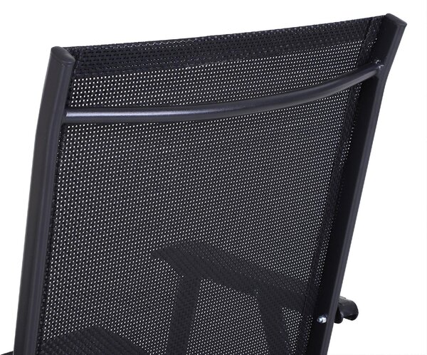 VivaGarden Sedia per Esterni Pieghevole Set 2 Sedie da Giardino in Metallo/Texteline Dimensioni 58x64x94 cm colore Nero