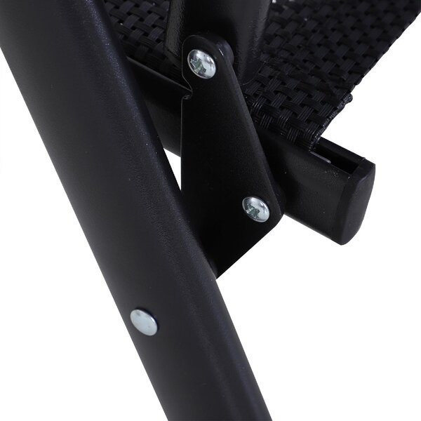 VivaGarden Sedia per Esterni Pieghevole Set 2 Sedie da Giardino in Metallo/Texteline Dimensioni 58x64x94 cm colore Nero