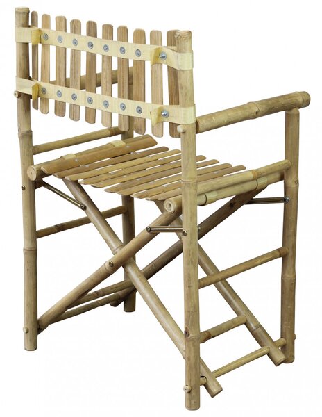 VivaGarden Sedia per Esterni Sedia Regista in Bamboo Dimensioni 58x44x88 cm colore Naturale - Mimo