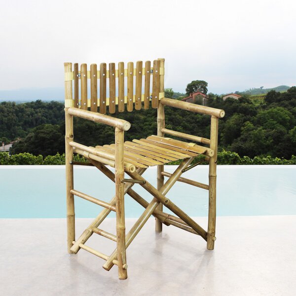 VivaGarden Sedia per Esterni Sedia Regista in Bamboo Dimensioni 58x44x88 cm colore Naturale - Mimo