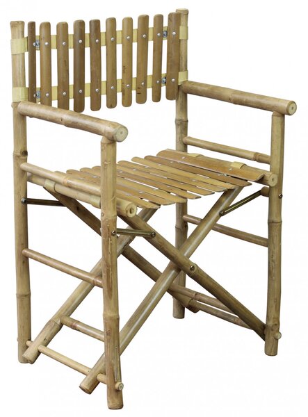 VivaGarden Sedia per Esterni Sedia Regista in Bamboo Dimensioni 58x44x88 cm colore Naturale - Mimo