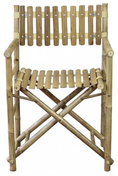VivaGarden Sedia per Esterni Sedia Regista in Bamboo Dimensioni 58x44x88 cm colore Naturale - Mimo