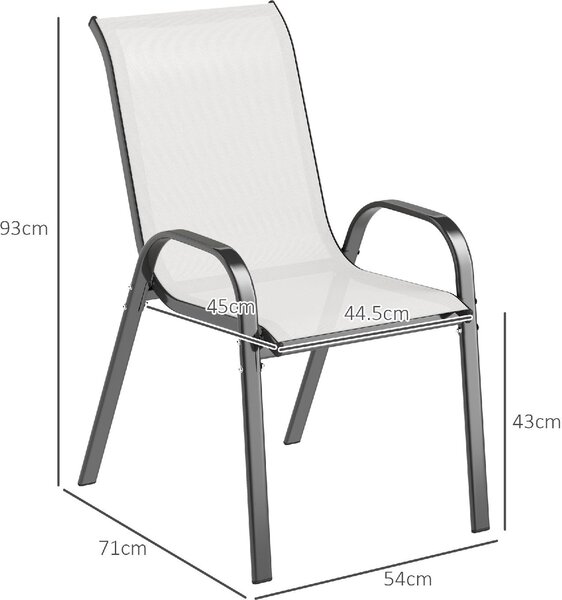 VivaGarden Sedia per Esterni Set 2 Sedie da Giardino in Acciaio/Texteline Dimensioni 54x71x93 cm colore Grigio Chiaro