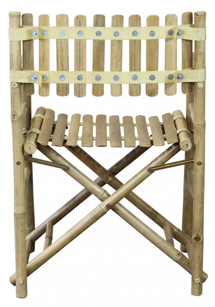 VivaGarden Sedia per Esterni Sedia Regista in Bamboo Dimensioni 58x44x88 cm colore Naturale - Mimo