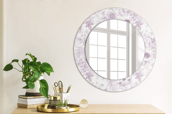 Specchio rotondo cornice con stampa Teschi fi 50 cm