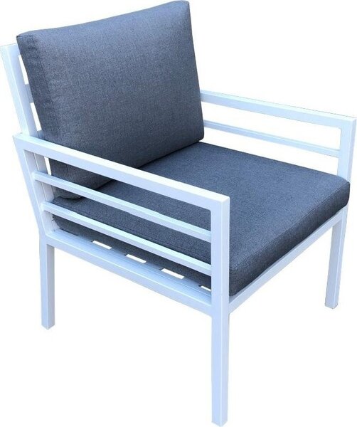 Amicasa Sedia per Esterni Set 2 Sedie da Giardino in Alluminio Dimensioni 66x73x85 cm colore Bianco - Loren