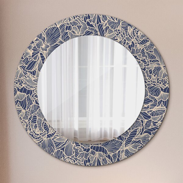 Specchio tondo con decoro Fiori fi 50 cm