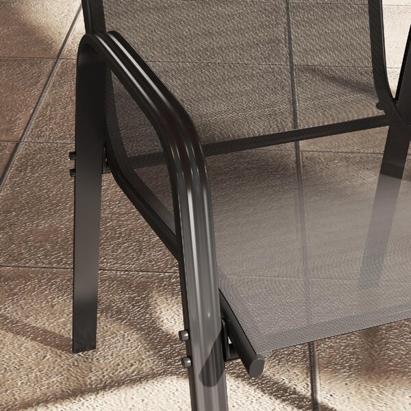 VivaGarden Sedia per Esterni Set 4 Sedie da Giardino in Metallo Dimensioni 54x75,5x95 cm colore Nero