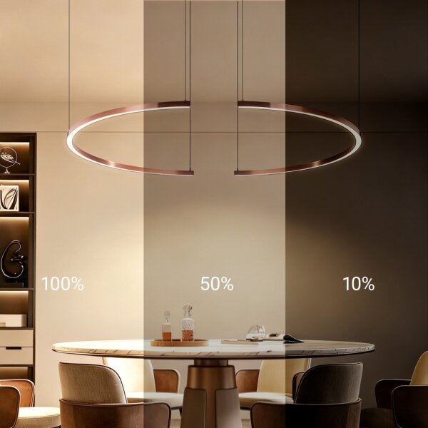 Immax NEO 07328L - Lampadario LED dimmerabile a sospensione su cavo FINO 72W/230V 120 cm oro rosa Tuya+telecomando