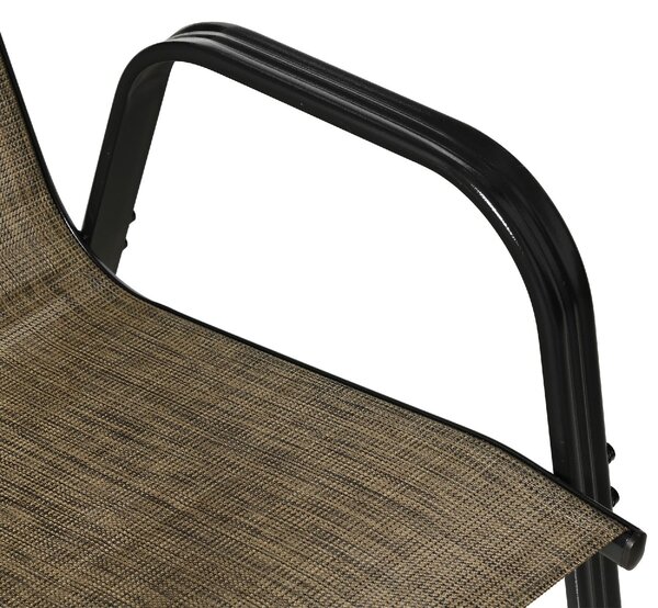 VivaGarden Sedia per Esterni Set 6 Sedie da Giardino in Metallo/Tessuto Dimensioni 54x75,5x95 cm colore Marrone