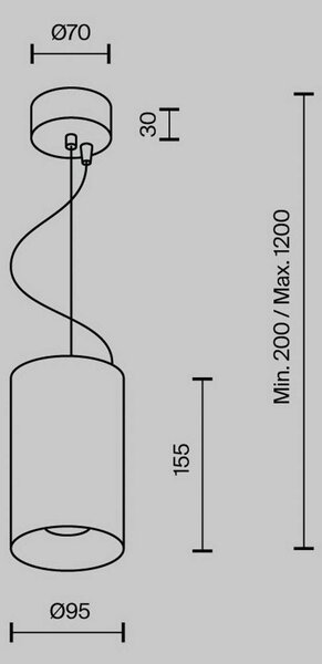 Maytoni lampada LED a sospensione Efir, nera, Ø 9,5 cm, 25 W, 38° Efir, Nero, Soggiorno / Sala da pranzo, Alluminio, Moderno