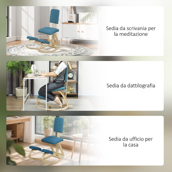 Icon Space Sedia Posturale con Schienale in Tessuto colore Blu Scuro