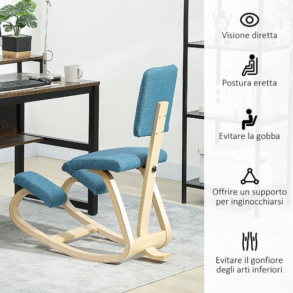 Icon Space Sedia Posturale con Schienale in Tessuto colore Blu Scuro