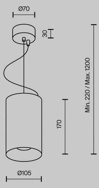Maytoni lampada LED a sospensione Efir, oro opaco, Ø 10,5 cm, 33 W, 38° Efir, Ottone / Oro, Soggiorno / Sala da pranzo, Alluminio, Moderno