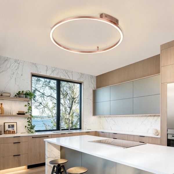 Immax NEO 07326-80C-LED Plafoniera dimmerabile FINO LED/55W/230V 80 cm Tuya rosa oro + telecomando