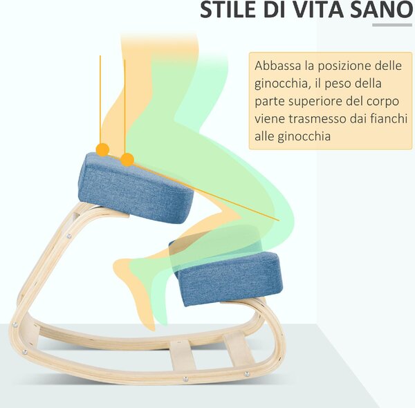 Icon Space Sedia Posturale in Tessuto colore Blu