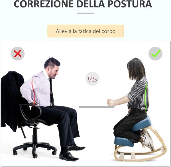 Icon Space Sedia Posturale in Tessuto colore Blu