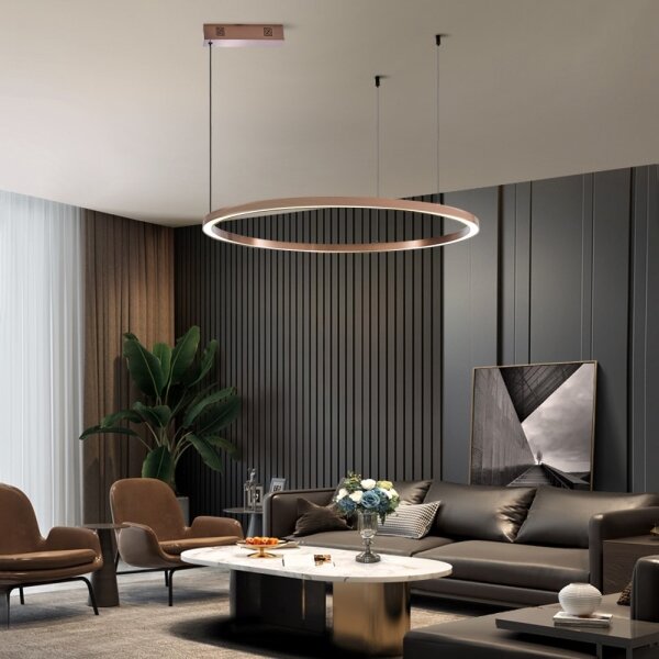 Immax NEO 07327L - Lampadario LED dimmerabile a cavo FINO 55W/230V 80 cm oro rosa Tuya+telecomando