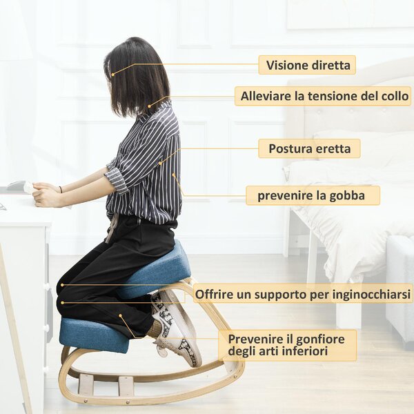 Icon Space Sedia Posturale in Tessuto colore Blu