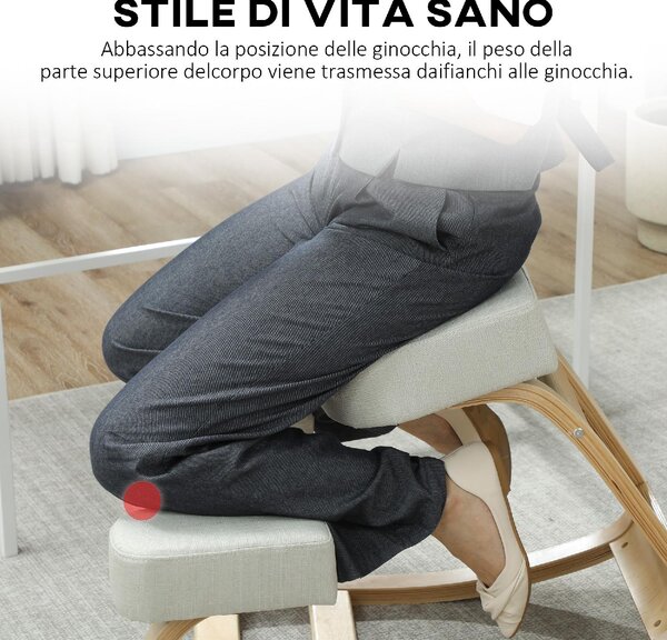 DecHome Sedia Posturale in Tessuto colore Crema