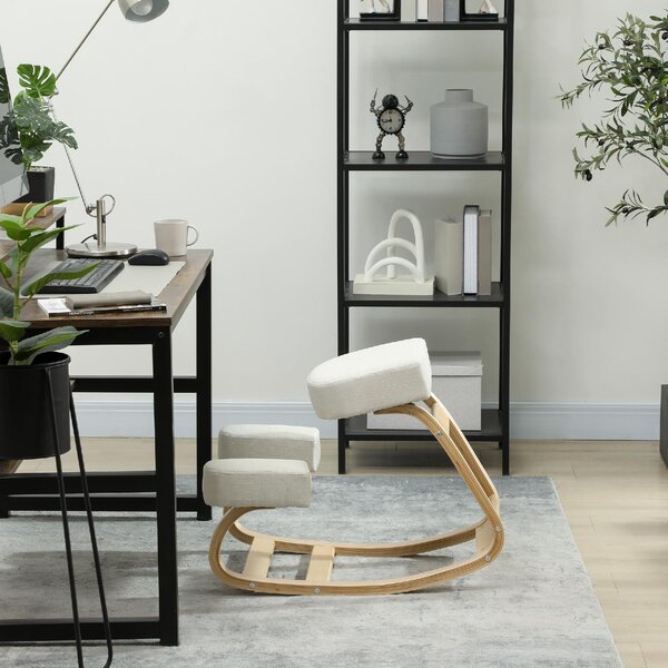 DecHome Sedia Posturale in Tessuto colore Crema