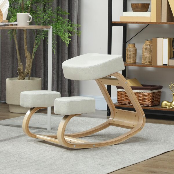 DecHome Sedia Posturale in Tessuto colore Crema