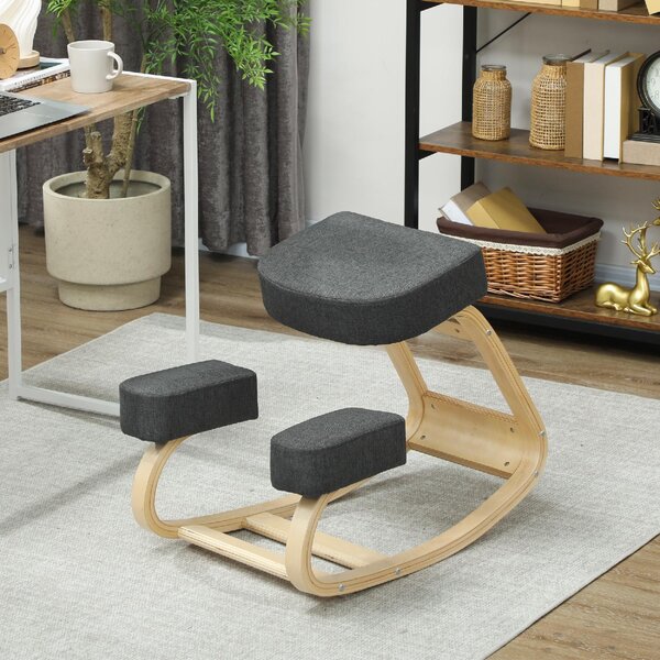 DecHome Sedia Posturale in Tessuto colore Grigio