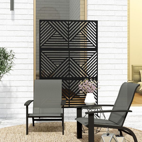 VivaGarden Separ Divisorio da Esterno Decorativo e Traliccio per Rampicanti 122x45x198 cm colore Nero