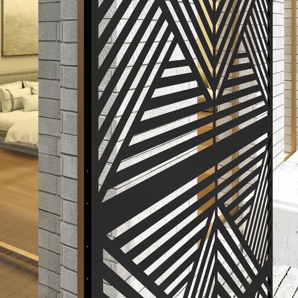 VivaGarden Separ Divisorio da Esterno Decorativo e Traliccio per Rampicanti 122x45x198 cm colore Nero