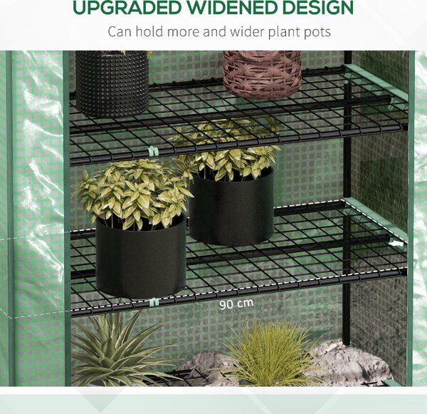 VivaGarden Serra a Casetta a 5 Livelli con Ingresso Avvolgibile in Acciaio e Polietilene 90x49x193 cm colore Verde - 0GNAM293