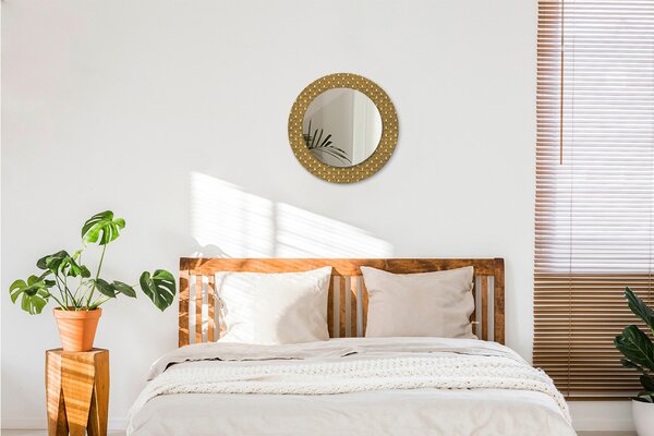 Specchio rotondo cornice con stampa Deco vintage fi 50 cm