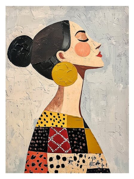 Quadro con elementi dipinti a mano 70x100 cm Mae – Styler