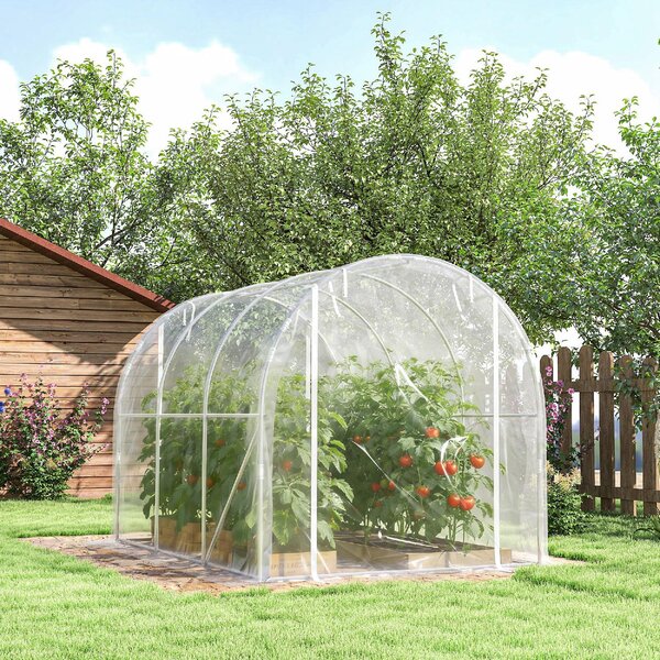 VivaGarden Serra a Tunnel 2x3x2 m con Porte Avvolgibili Telaio in Acciaio e Copertura in PE Anti-UV colore Trasparente
