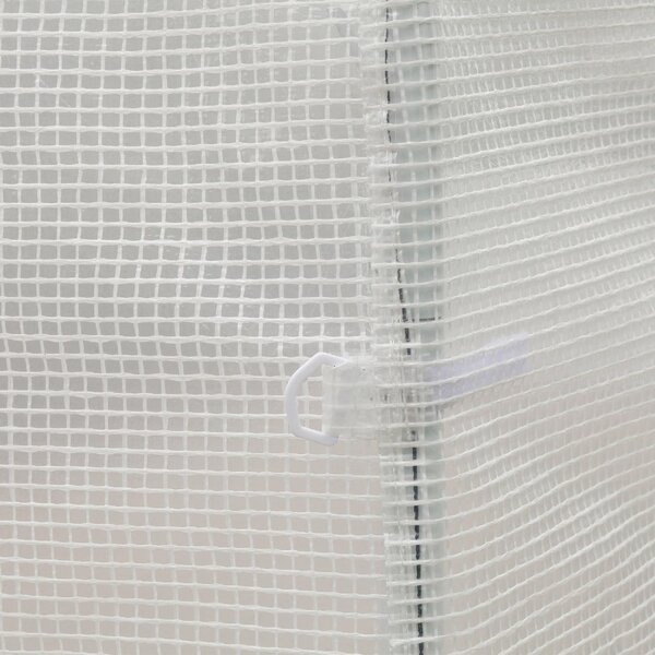 VivaGarden Serra a Tunnel con 4 Finestrelle e Ingresso a Zip in Acciaio Zincato e PE 3x2x1.9 m colore Bianco - U4815WT