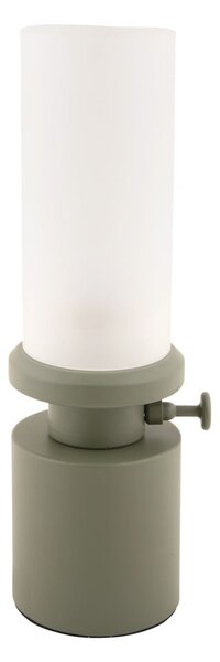 Lampada da tavolo dimmerabile a LED kaki con paralume in metallo/con paralume in vetro (altezza 29,5 cm) Camp - Leitmotiv