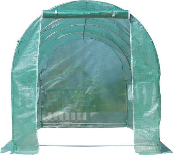 VivaGarden Serra a Tunnel da Giardino Struttura In Acciaio con 8 Finestre Verde 500x200x210 cm - 845DD5V0D