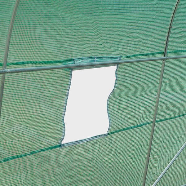 VivaGarden Serra a Tunnel da Giardino 4.5x2x2 mt con Tetto Arrotondato in PE e Metallo colore Verde - A233016AO82