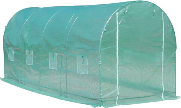 VivaGarden Serra a Tunnel da Giardino Struttura In Acciaio con 8 Finestre Verde 500x200x210 cm - 845DD5V0D